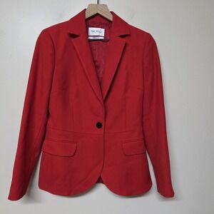 The Fold London Womens Blazer US 8 UK 12 Red Virgin Wool Tailored Career Jacket